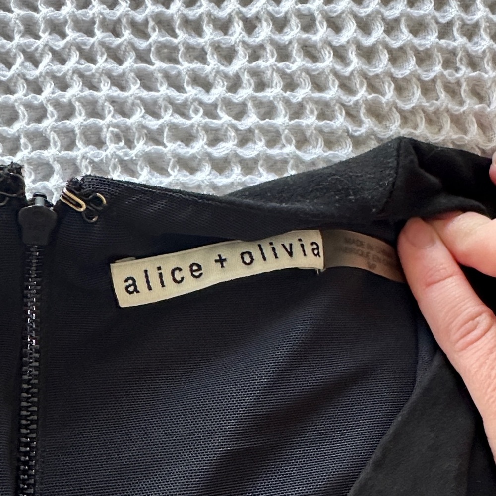 Alice + Olivia Black V-Neck Bodysuit - Picture 4 of 7